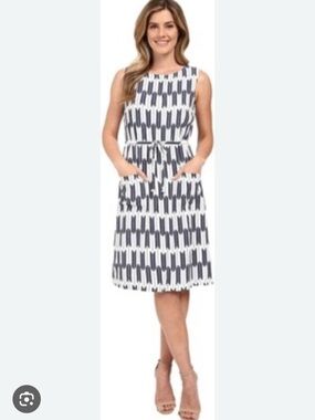 Pendleton Women's Flora Indigo Arrow Stripe Print Dress Size 6